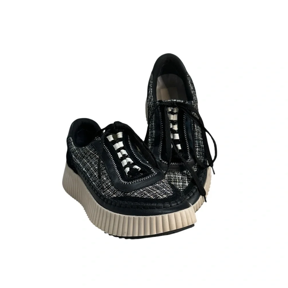 Dolce Vita Dolen Black Multi Woven Oxford Sneaker Sz 9.5